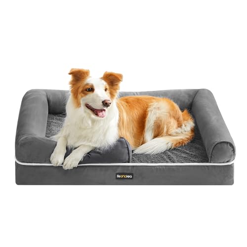 feandrea orthopädisches hundebett hundekissen hundesofa 91 x 68 x 18 cm hellgrau waschbar rutschfest