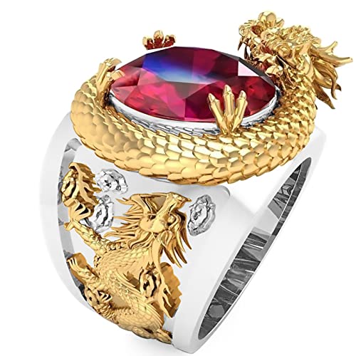 Bmdha selbstverteidigung ringe 3d drache skulptur verstellbar unisex geschenk silber