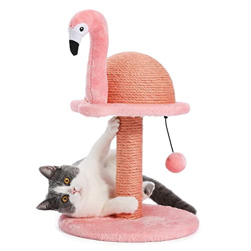 pawz road flamingo kratzbaum rosa, stylischer katzenbaum 48 cm, kreativ