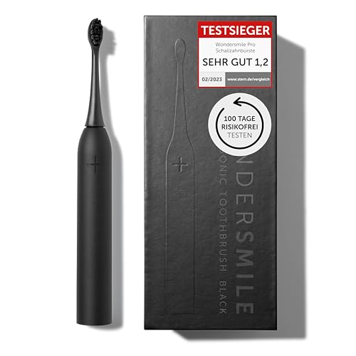 wondersmile schallzahnbürste pro - ultraschallzahnbürste mit 4 putzprogrammen, black