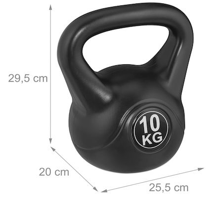 Produktbild: 10kg kettlebell von relaxdays, jetzt 16,37 statt 25