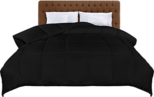 utopia bedding ganzjahres bettdecke 220 x 240 cm mikrofaser schwarz leicht