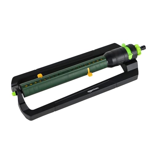 oszillierender wassersprinkler amazon basics 2-wege-einstellung mit 3/4-zoll-adapter schwarz 49,7 x 17 x 8 cm