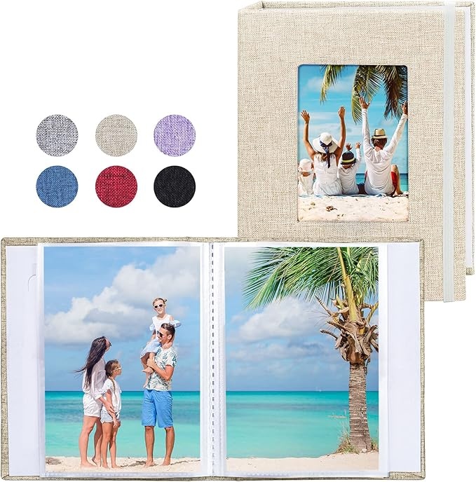 Vienrose Fotoalben 10x15 cm, 2er Pack Leinen Cover, Einsteckalbum 26 Seiten