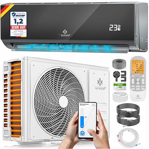 kesser split klimaanlage wifi app 9000 btu 2600 watt leise r32 mit fernbedienung