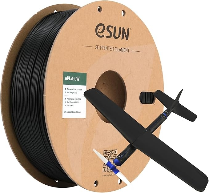 Produktbild: eSun ePLA-LW 1KG schwarz Filament schäumend für Modellbau