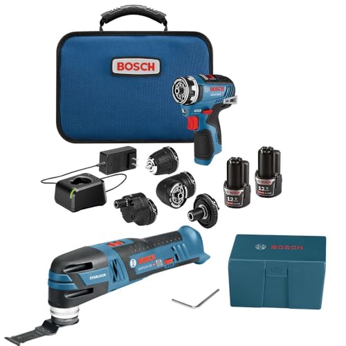 bosch gxl12v-270b22 akku-bohrschrauber und multifunktionswerkzeug mit 2 akkus