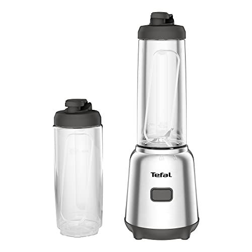 tefal mix und move mini-standmixer 300 watt 2 flaschen to-go silber grau BL15FD
