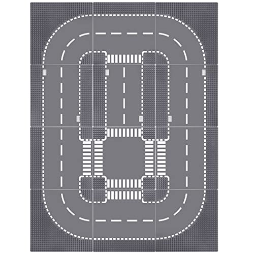 Lekebaby straßenplatten set 12 stück 25,5 cm grundplatte, kompatibel mit meisten marken