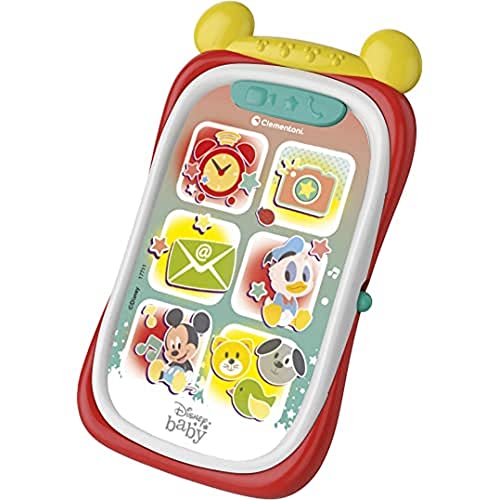 clementoni baby mickey smartphone für kinder, interaktives spielzeug mit licht und sound, 9-36 monate