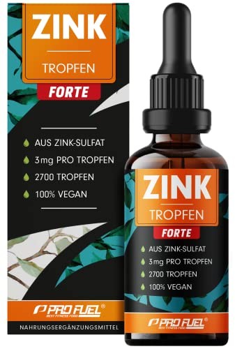 Zink Tropfen FORTE 100ml - 2700 hochdosierte Tropfen mit 3 mg Zink-Sulfat