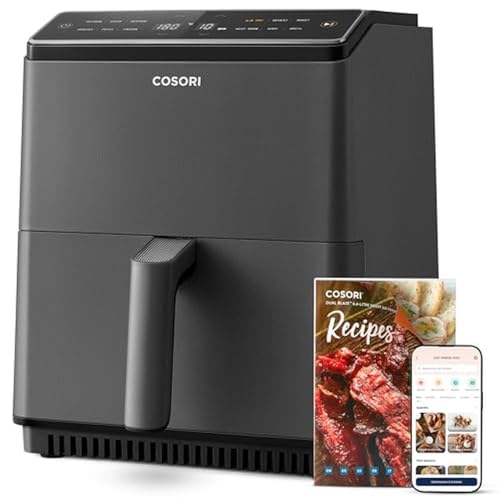heißluftfritteuse cosori xxl dual blaze 6,4 l wifi airfryer 12 funktionen 1700w dunkelgrau