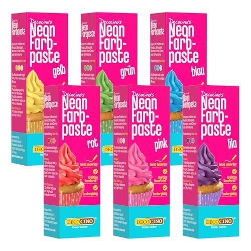 Neon Lebensmittelpaste 6er Set - DECOCINO Lebensmittelfarbe