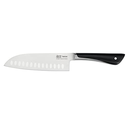 tefal santokumesser 16,5 cm von jamie oliver, langlebige edelstahlklinge, schwarz