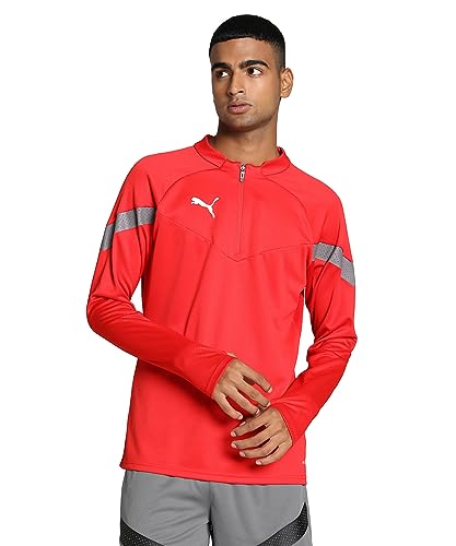 Produktbild: puma teamfin pullover rot dunkelgrau größe m
