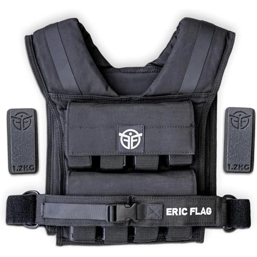 eric flag gewichtsweste 20 kg oder 10 kg - verstellbare weste für training