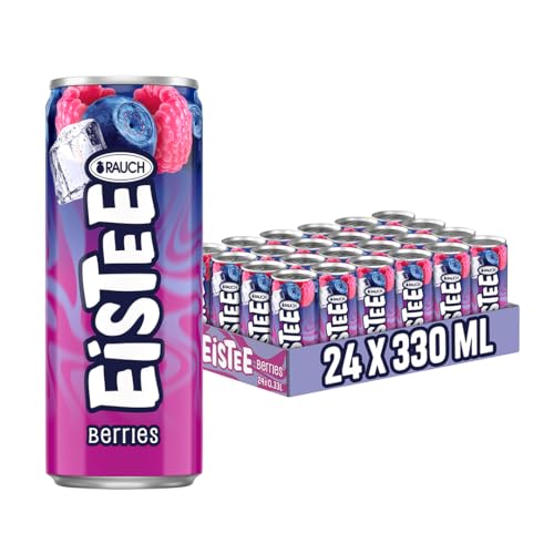 rauch eistee berries, himbeer-heidelbeer geschmack, 24x 330ml dose