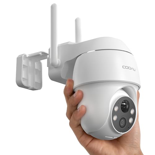 cooau 2k wlan kamera outdoor mit akku, 355 schwenk, nachtaufnahme, ip66, alexa