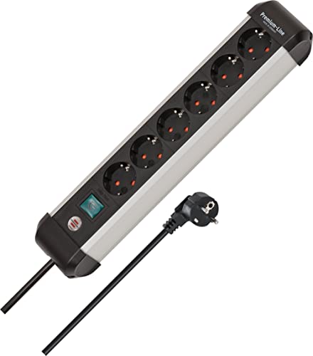brennenstuhl alu-line 6-fach steckdosenleiste mit kindersicherung und usb