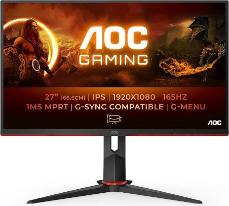 aoc 27g2sp 27 zoll fhd gaming-monitor 165 hz 1 ms für 143,59 euro