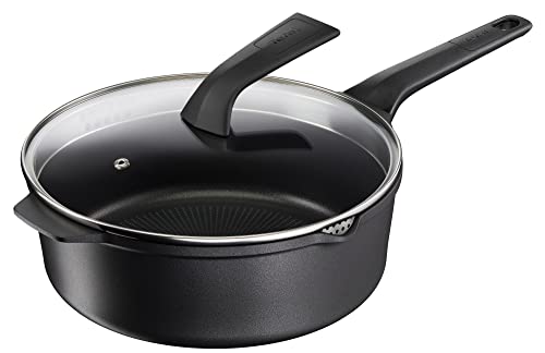 tefal robusto aluguss schmorpfanne 26 cm mit deckel, induktionsgeeignet, antihaft