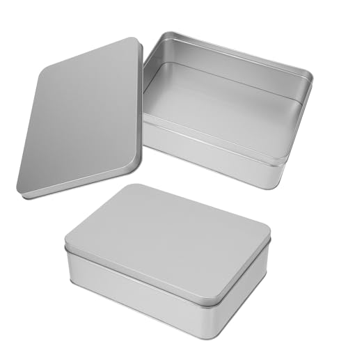 cabilock 2 stücke rechteckige blechboxen, lagerbehälter für keks, süßigkeiten, geschenke