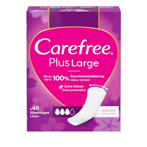 carefree plus pantiliners groß, 48 stück, super saugstark, extra breit, leicht duftend