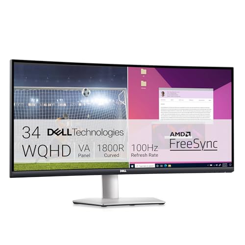Produktbild: dell s3423dwc 34 zoll wqhd curved monitor 100hz usb-c 1800r 4ms free sync