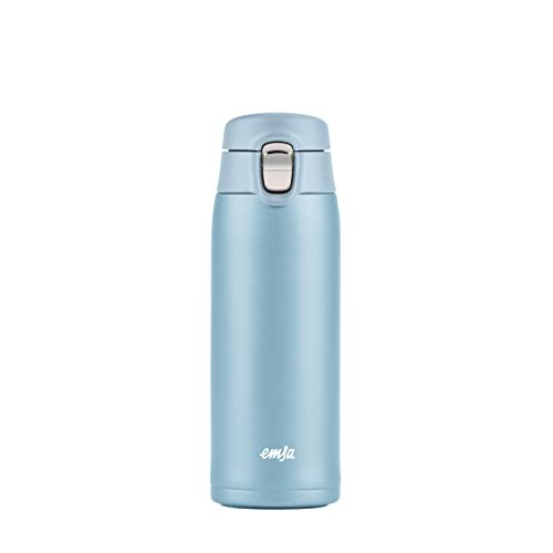 Emsa N21518 Travel Mug 0,4 L, Edelstahl, 100% dicht, 8h heiß, Eisblau