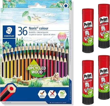 staedtler noris colour buntstifte set 36er pack inkl. 4 pritt klebestifte 8,24