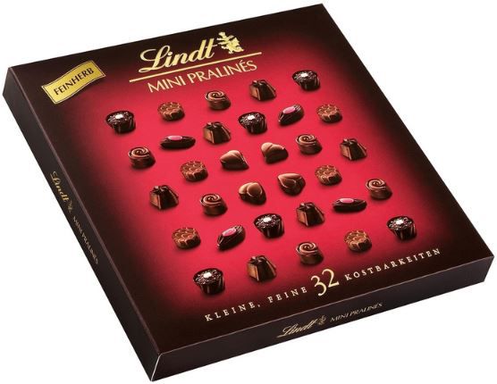 lindt feinherbe mini pralins noirs 163g 32 stk 8,59 statt 14