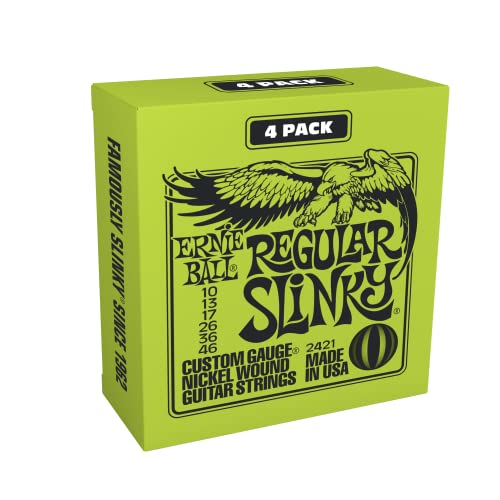 ernie ball nickel wound e-gitarrensaiten 4er-pack 10-46 9-42 im abo