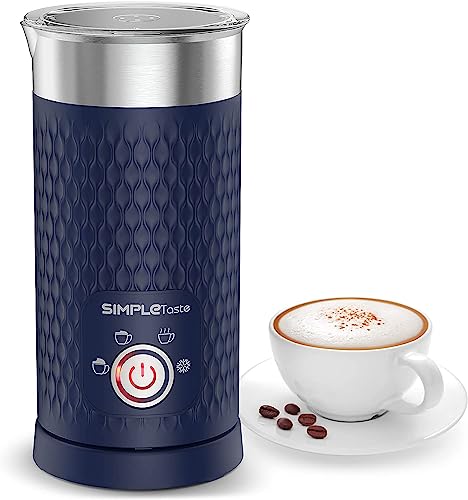 Milchaufschäumer 4-in-1 von SIMPLETaste, elektrischer Milchwärmer für Latte und Cappuccino