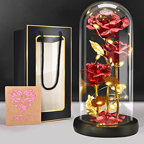 Ewige Rose für Mama - Rosen Geschenk Muttertag, Infinity Rose in Glaskuppel