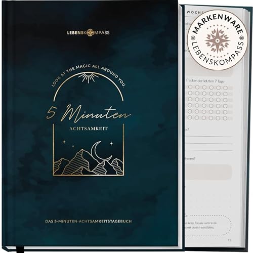 LEBENSKOMPASS 5 Minuten Achtsamkeitstagebuch MIND für Dankbarkeit & Selbstliebe