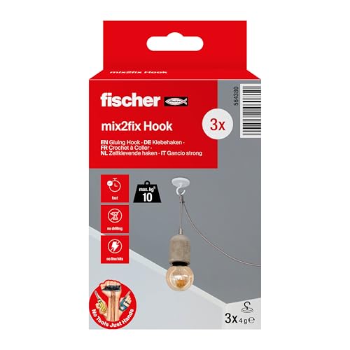 fischer klebehaken 3er pack, selbstklebende wandhaken für badezimmer und küche