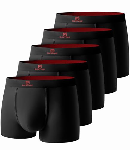 gleStore boxershorts herren 5er pack modal unterwäsche hipster schwarz rot xl