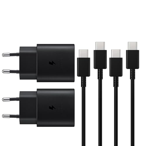 25W schnellladegerät für samsung galaxy s24 s23 s22 s21, usb c adapter, 2 pack