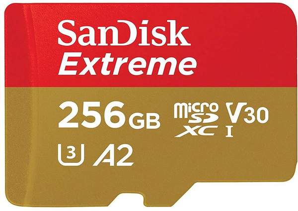 sanDisk extreme a2 microSDXC karte 256GB 190 MBit/s für 21,09 statt 27