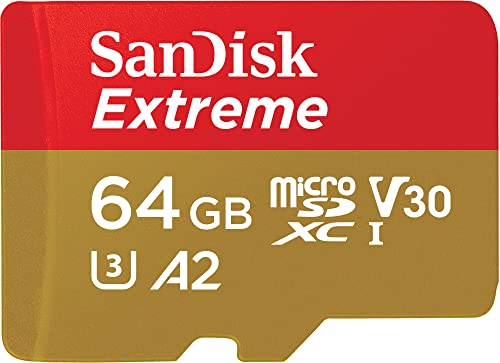 sanDisk extreme 64 gb microSDXC karte für actionkameras und drohnen, adapter, rescuePRO deluxe