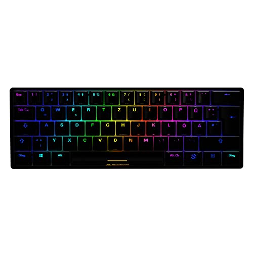 sharkoon skiller sgk50 s4 gaming-tastatur 60%, kailh red, hot-swap, rgb, usb-c, schwarz