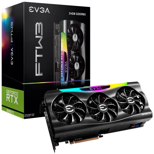 Produktbild: evga geforce rtx 3090 ti ftw3 24gb grafikkarte mit led und backplate