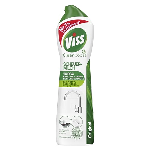 viss scheuermilch 500 ml, effektiv gegen fett und schmutz, 100% natürliche reinigungspartikel