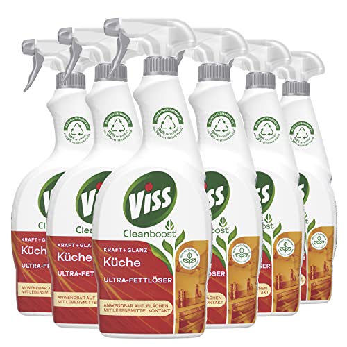 viss cleanboost reiniger spray küche fettlöser 6x 750 ml gegen schmutz
