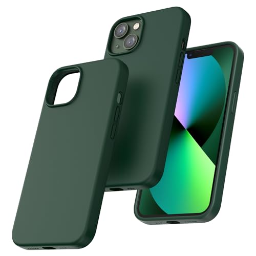 tocol iPhone 13 hülle silikon, stoßfest, anti-rutsch, kratzfest, alpingrün