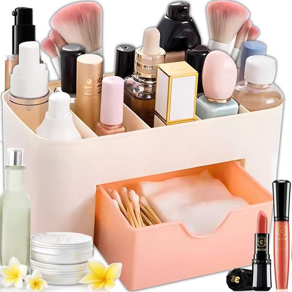 rettoo kosmetik organizer mit schublade, 6 fächer für make-up und nagellack