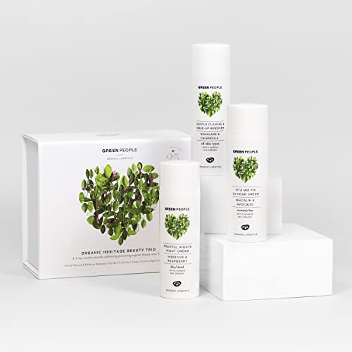 green people beauty geschenkset mit reinigung, tag- und nachtcreme, vegan