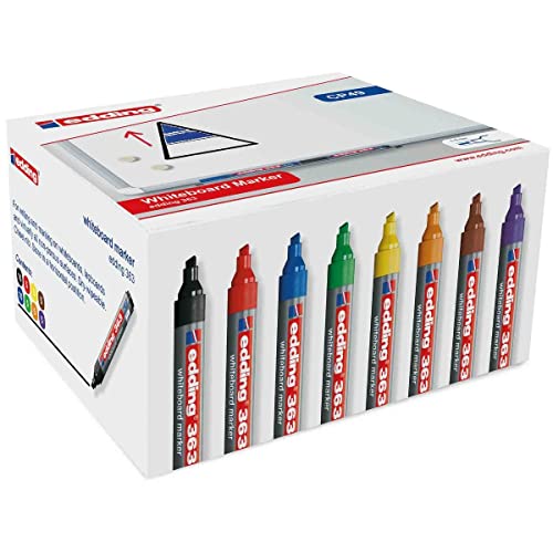 edding 363 whiteboard marker set 50 stifte mehrfarbig keilspitze 1-5mm trocken abwischbar