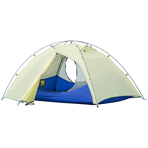 Outsunny camping zelt 2 personen kuppelzelt nylon kunstleder 3000mm leicht 230x140x110cm