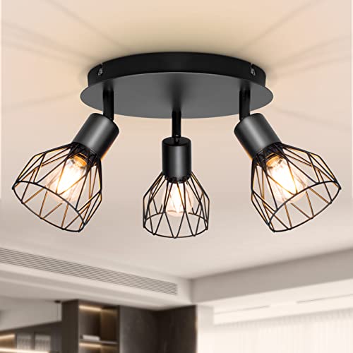 dehobo led deckenstrahler 3 flammig schwenkbar schwarz e14 wandstrahler küche wohnzimmer schlafzimmer